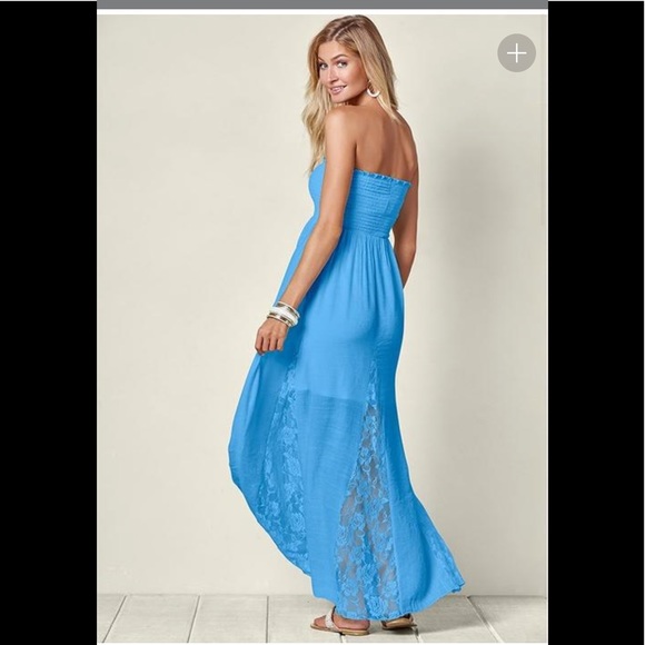 Venus Strapless Maxi Dress with Lace Inserts SZ M - Picture 5 of 8